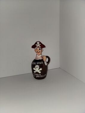 Pirate Decanter Jug OLD BOOK"Real Stuff" - Brown & Maroon Ceramic